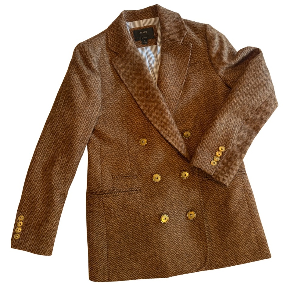 J. Crew Herringbone Blazer in Brown